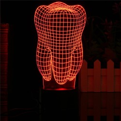 3D Tooth RGB LED-lampe - USB - berøringslys