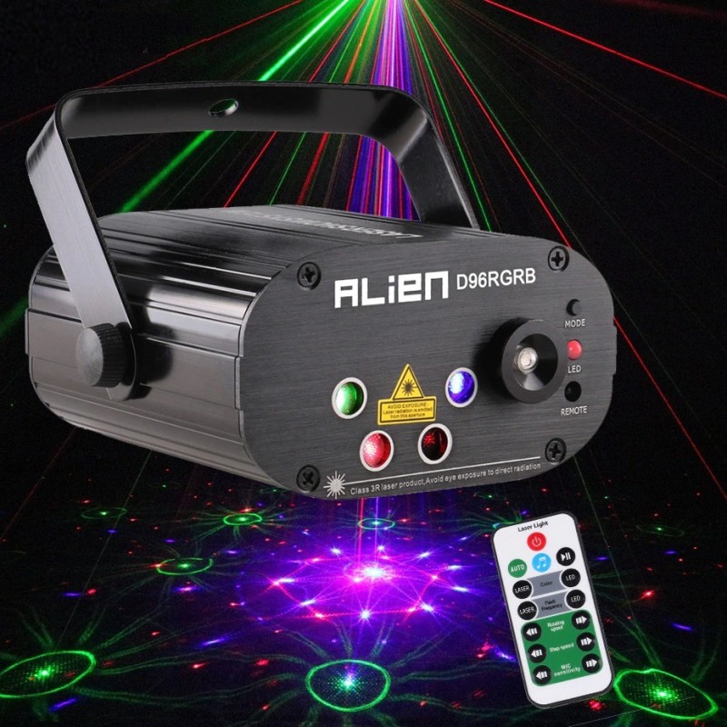Mini stage light - laser projector - with remote - RGB - LED - 96 patternsStage & events lighting Mini stage light - laser projector - with remote - RGB - LED - 96 patternsStage & events lighting