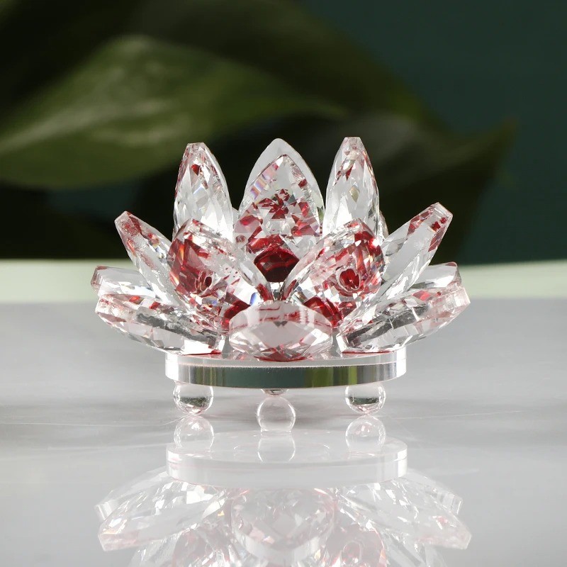 Colorful crystal lotus flower - figurineStatues & Sculptures
