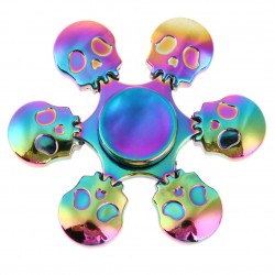 Regnbuehodeskaller - håndfidget spinner - metall