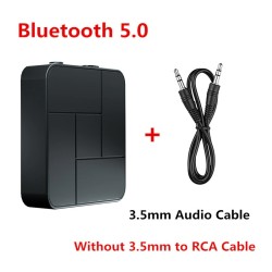 Lydmottaker - sender - Bluetooth - 3,5 mm AUX-kontakt - RCA - USB - trådløs adapter med mikrofon
