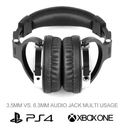 Profesjonelle DJ-studiohodetelefoner - kablet stereoheadset - med mikrofon