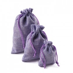 Linen Christmas gift bags - with drawstring - 10 piecesChristmas