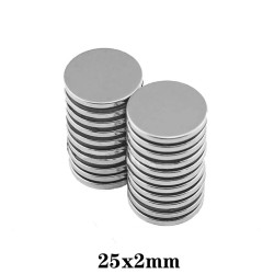 N35 - neodymium magnet - strong round disc - 25 * 2mm - 10 piecesN35
