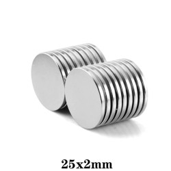 N35 - neodymmagnet - sterk rund skive - 25 * 2mm - 10 stykker