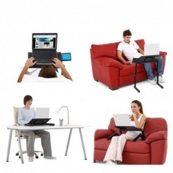 Multifunksjonsstativ for nettbrett / laptop - bord - med musematte - justerbar - sammenleggbar