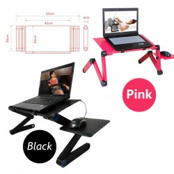 Multifunksjonsstativ for nettbrett / laptop - bord - med musematte - justerbar - sammenleggbar
