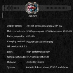 KR80 Smartwatch - Android/IOS - fitness tracker - heart monitor - IP67 - activity trackerSmart-Wear