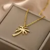 Palm tree necklace - gold - silver 45 cmNecklaces