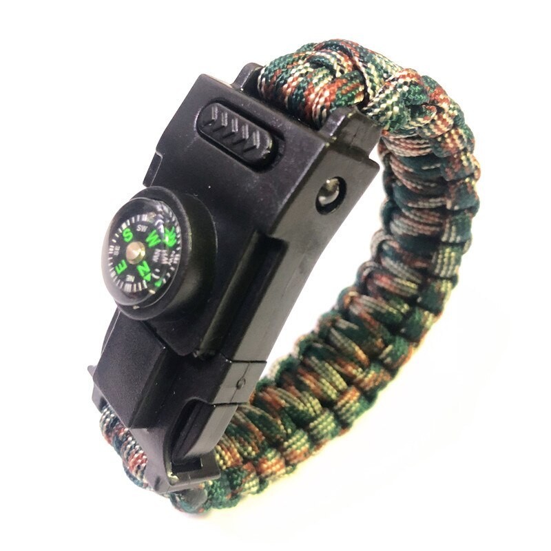 Multifunction survival bracelet with plastic buckle & LED lightSurvival tools