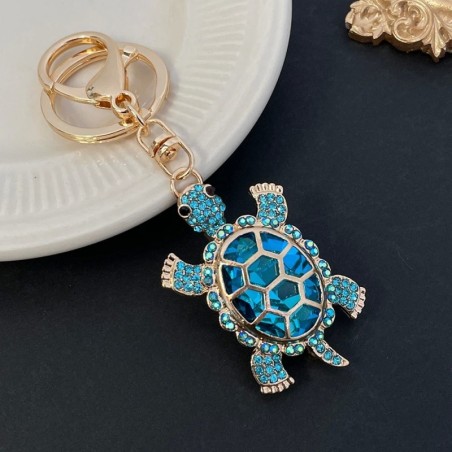 Crystal turtle keychain - pink - white - turquoise - greenKeyrings