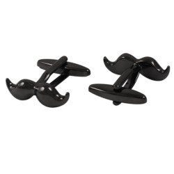 Black moustache cufflinksCufflinks