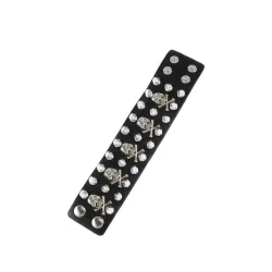 Non-Conformist Leather Bracelet Street Dance Performance Ghost Head Couple's Holiday Gift Wristband Punk Style Jewelry