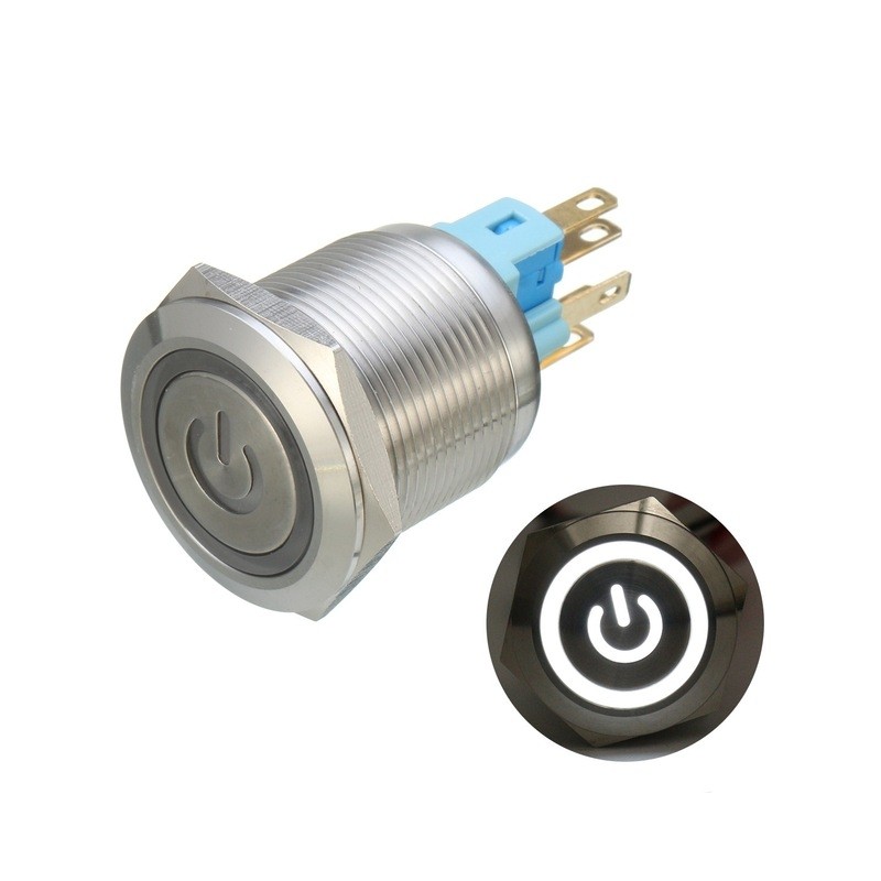 6 Pin 22mm 12V Led light metal push button latching switch 6 Pin 22mm 12V Led light metal push button latching switch