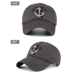 Baseball cap with anchor - cotton - adjustable - unisexHats & Caps