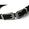 Vintage design double buckle leather belt