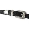 Vintage design double buckle leather belt