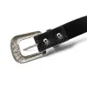 Vintage design double buckle leather belt