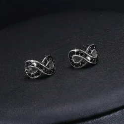 Black crystal infinity stud earringsEarrings