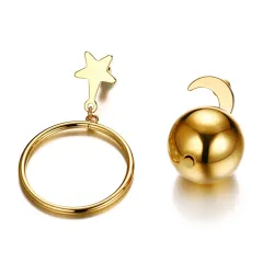 Star & Moon Asymmetric Earrings