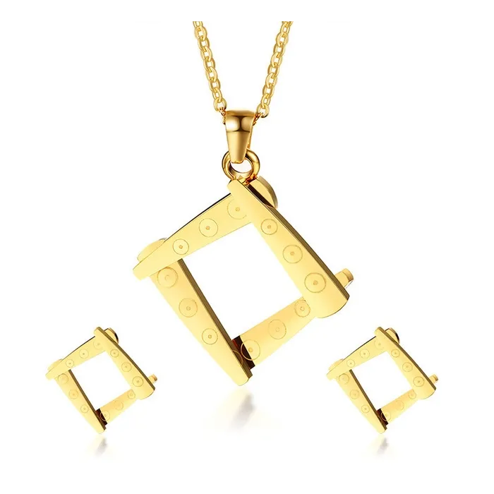 Irregular Square Shape Necklace & Earrings Jewellery Set