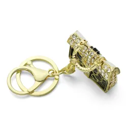 Crystal leopard handbag - keychain