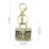 Crystal leopard handbag - keychain