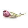 Elegant crystal tulip broochBrooches