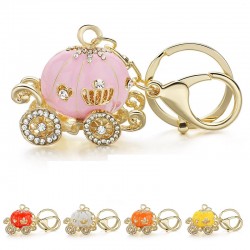Crystal pumpkin - carriage - keychain