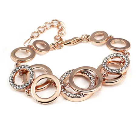 Multilayer Symmetry Circle Link Rhinestones Bracelet