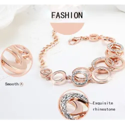 Multilayer Symmetry Circle Link Rhinestones Bracelet