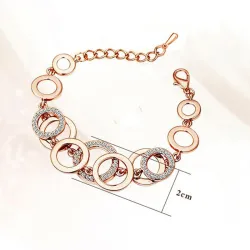 Multilayer Symmetry Circle Link Rhinestones Bracelet