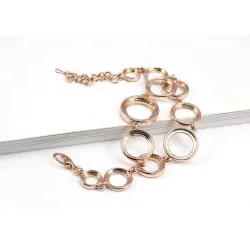 Multilayer Symmetry Circle Link Rhinestones Bracelet