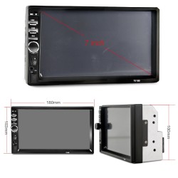 Bluetooth car radio - DIN 2 - 7'' Inch LCD touch screen - MP3-MP5 player - USB - MirrorLinkDin 2