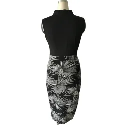 Leaf Print Elegant Patchwork Dress