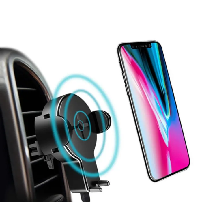 iPhone X S8 Original 360 Degree Rotation Qi Wireless Car Charger Phone Holder With LED Indicator