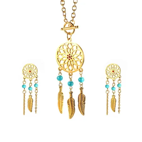 Dreamcatcher Necklace & Earrings Jewellery Set