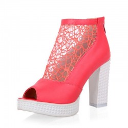 Vintage High Heel Platform Zipper Sandals