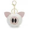 Fur pompom - piggy - keyringKeyrings