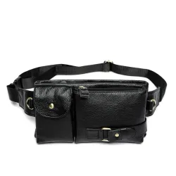 Genuine leather waist belt bag