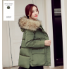 Women's waterproof parka jacket with fur hood