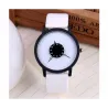 Leather quartz watch unisex