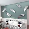 3D feathers mirror wall stickers wallpaper