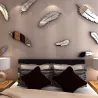 3D feathers mirror wall stickers wallpaper