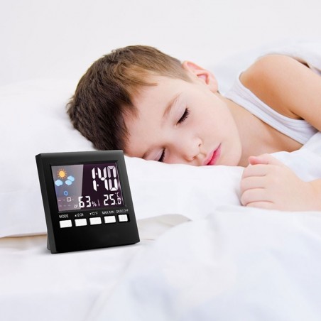 LCD digital alarm clock with backlight