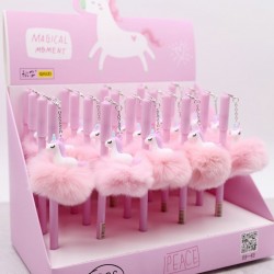 Unicorn plush pendant ball pen gel pencilPens & Pencils
