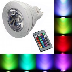 E14 - E27 RGB LED 3W color changeable lamp bulb with remote controlE27