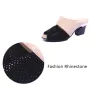 Rhinestones thick heel flip flops sandals
