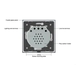 220 - 250V wall crystal glass touch switch panel