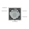 220 - 250V wall crystal glass touch switch panel